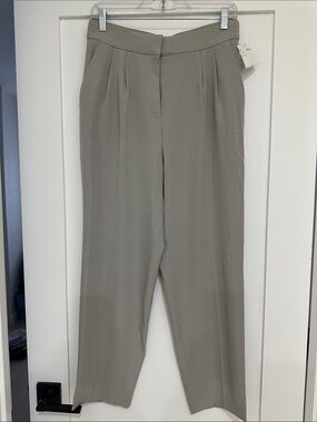 H&M Taupe Pleated Tailored Pants